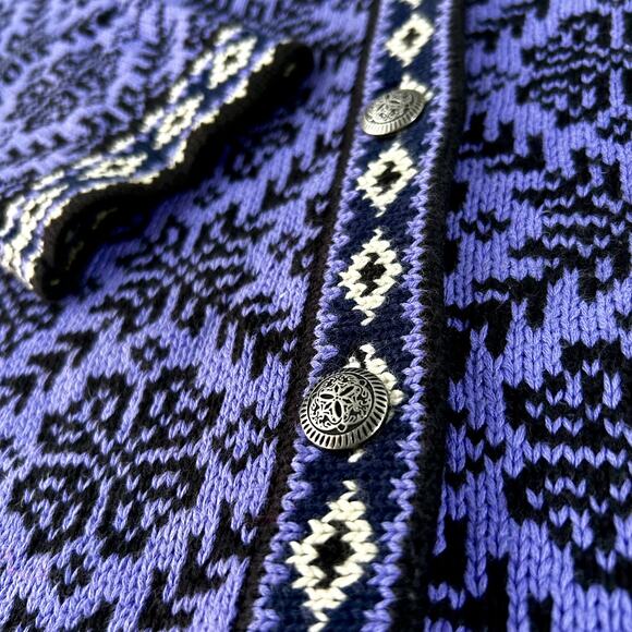 Vintage 90s L.L. Bean Norwegian Wool Nordic Fair Isle Coquette Ski Lodge XL - Picture 6 of 8